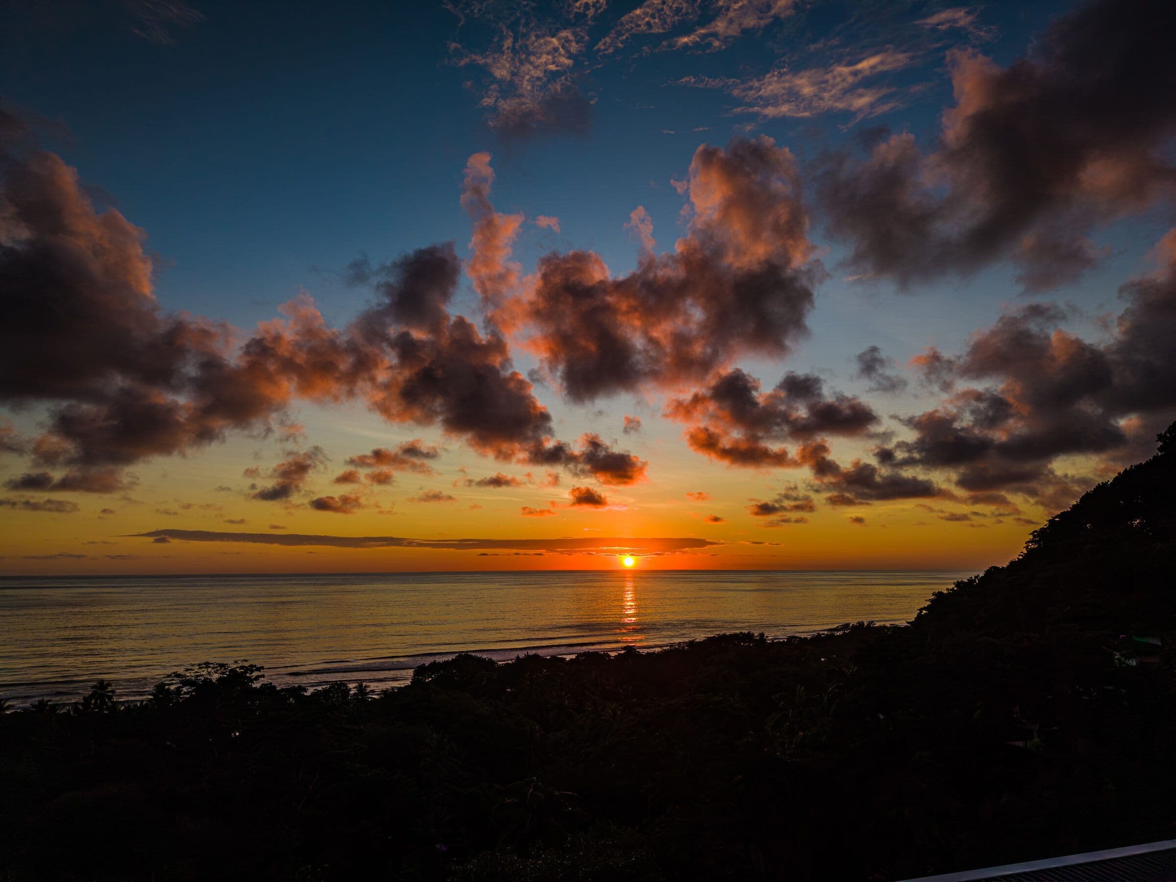 Dramatic sunset with clouds over the Pacific